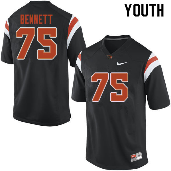 Youth #75 Evan Bennett Oregon State Beavers College Football Jerseys Sale-Black